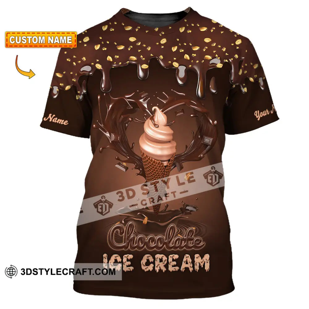 Unisex Shirt - Custom Text Chocolate Ice Cream T-Shirt