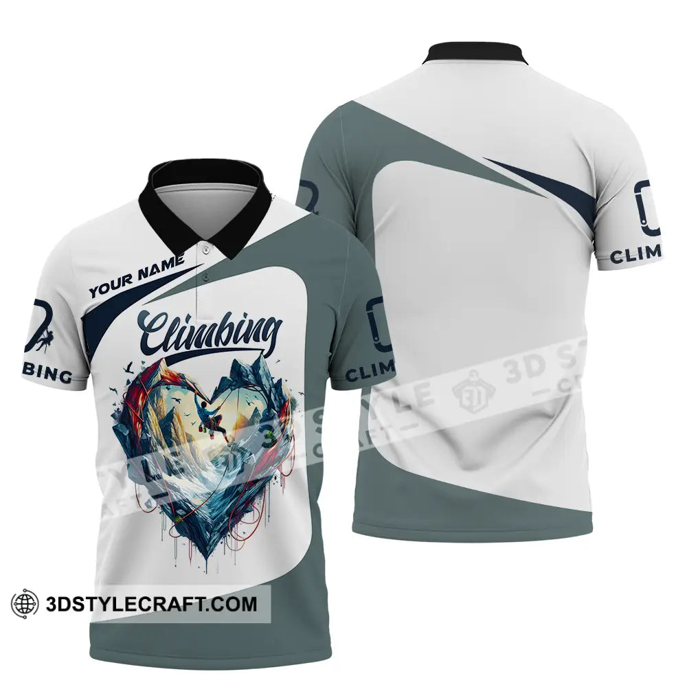 Unisex Shirt - Custom Text Climbing Heart Polo / S T-Shirt