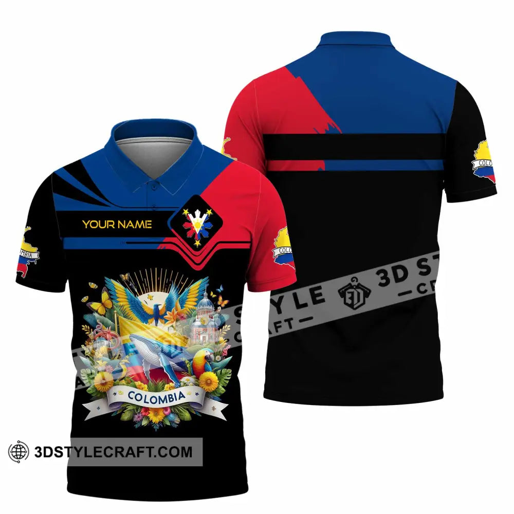 Unisex Shirt - Custom Text Colombia Polo / S T-Shirt