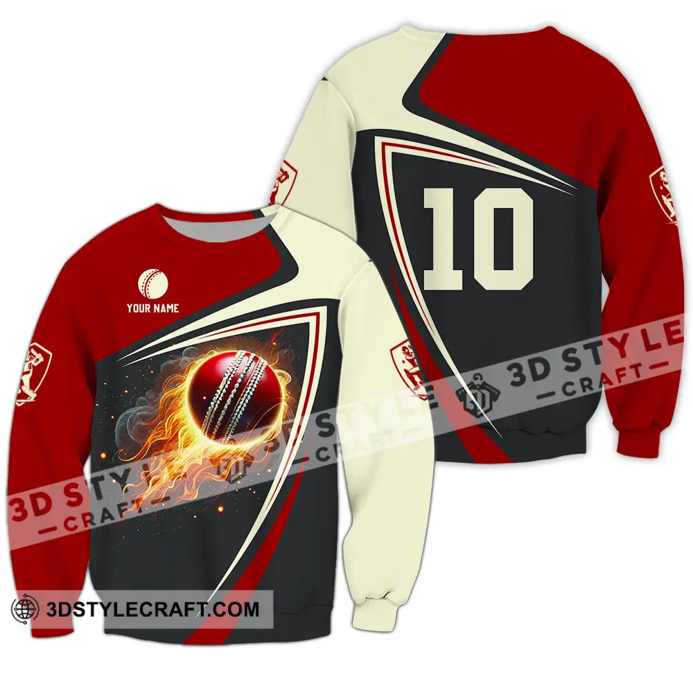 Unisex Shirt - Custom Text Shirt Cricket Shirt Long Sleeve / S T-shirt