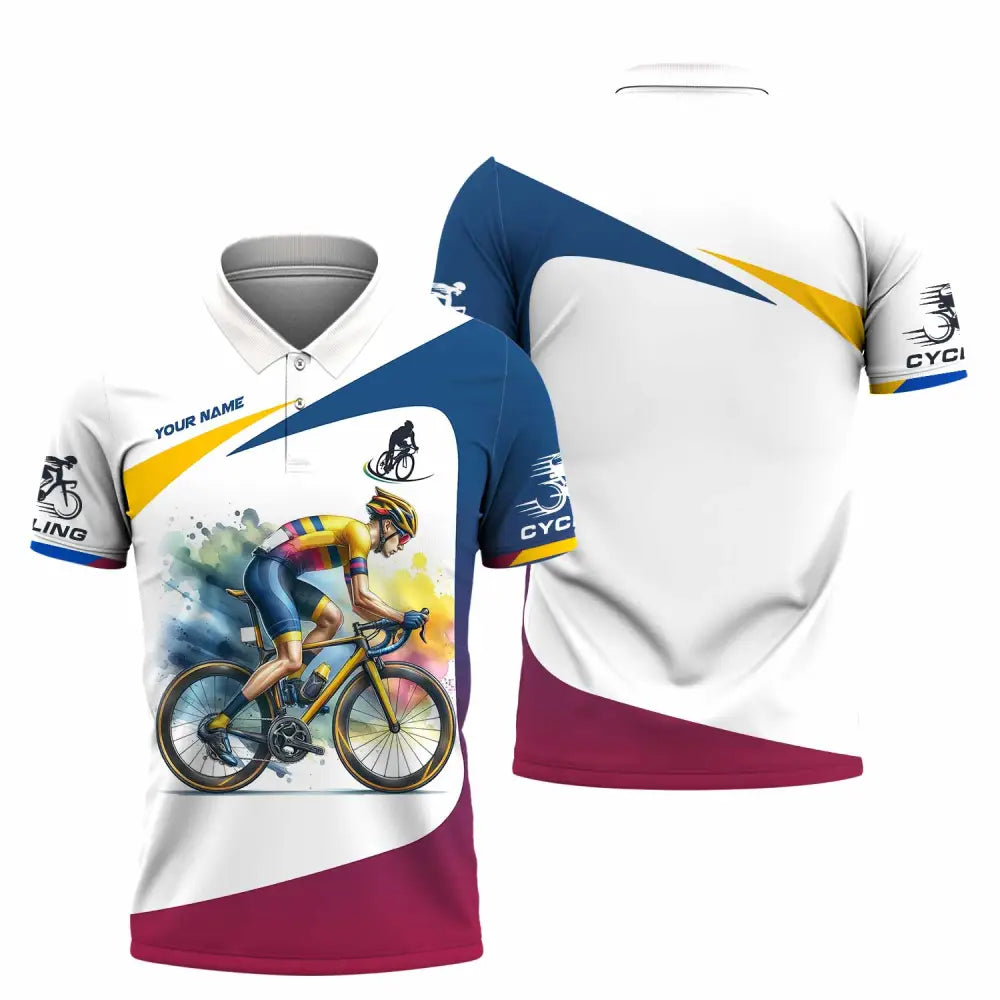 Unisex Shirt - Custom Text Cycling Polo / S T-Shirt