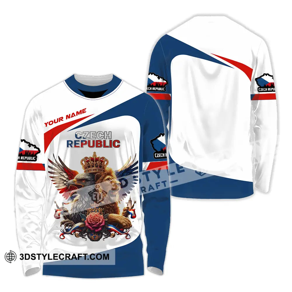 Unisex Shirt - Custom Text Czech Republic Long Sleeve / S T-Shirt