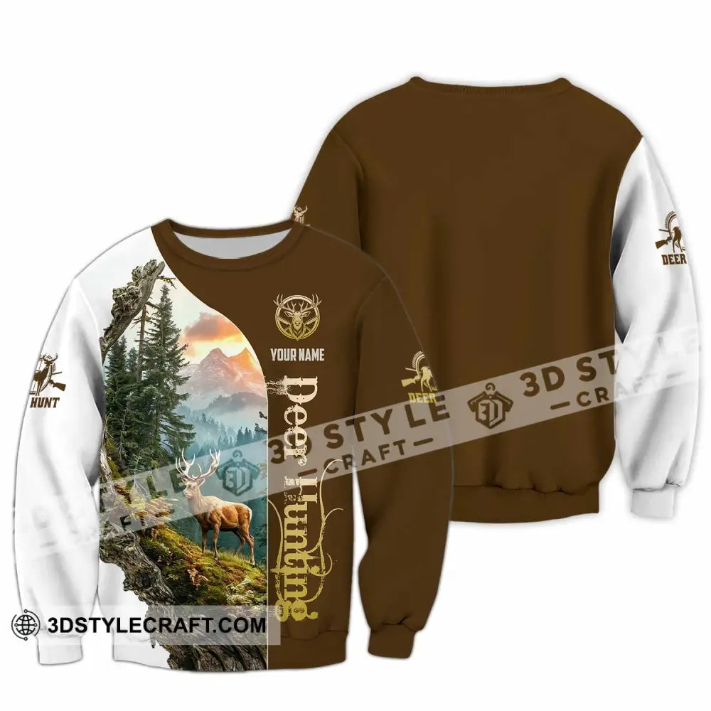 Unisex Shirt - Custom Text Shirt Deer Hunting Long Sleeve / S T-shirt