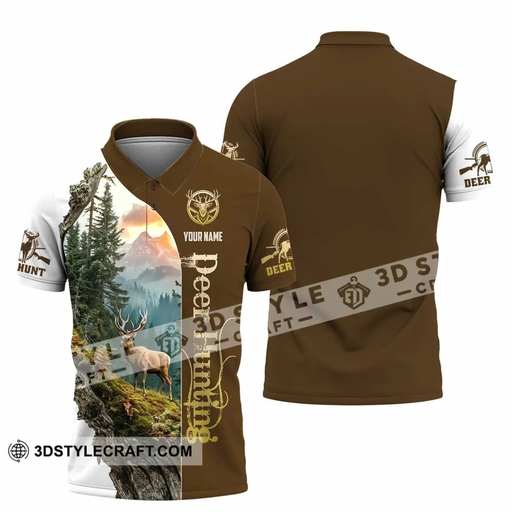 Unisex Shirt - Custom Text Shirt Deer Hunting Polo Shirt / S T-shirt