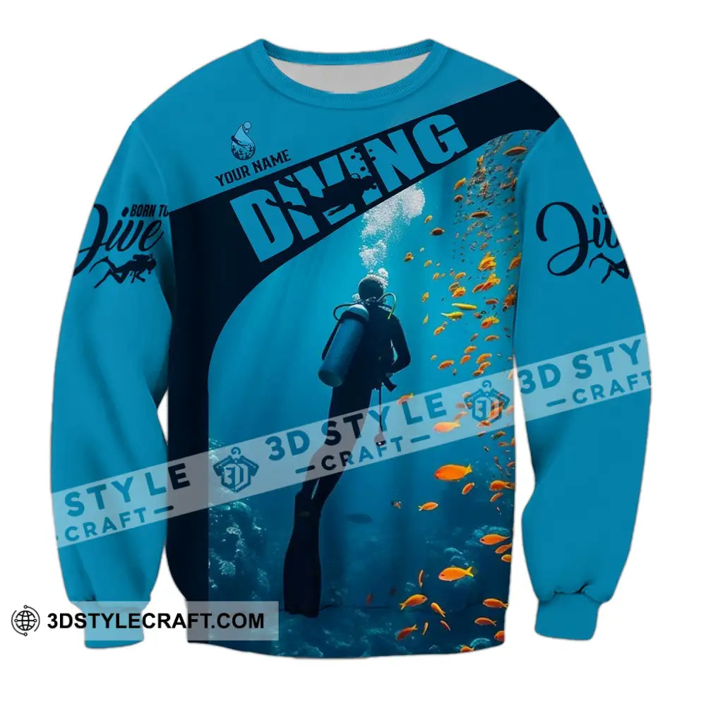 Unisex Shirt - Custom Text Diving Long Sleeve / S T-Shirt