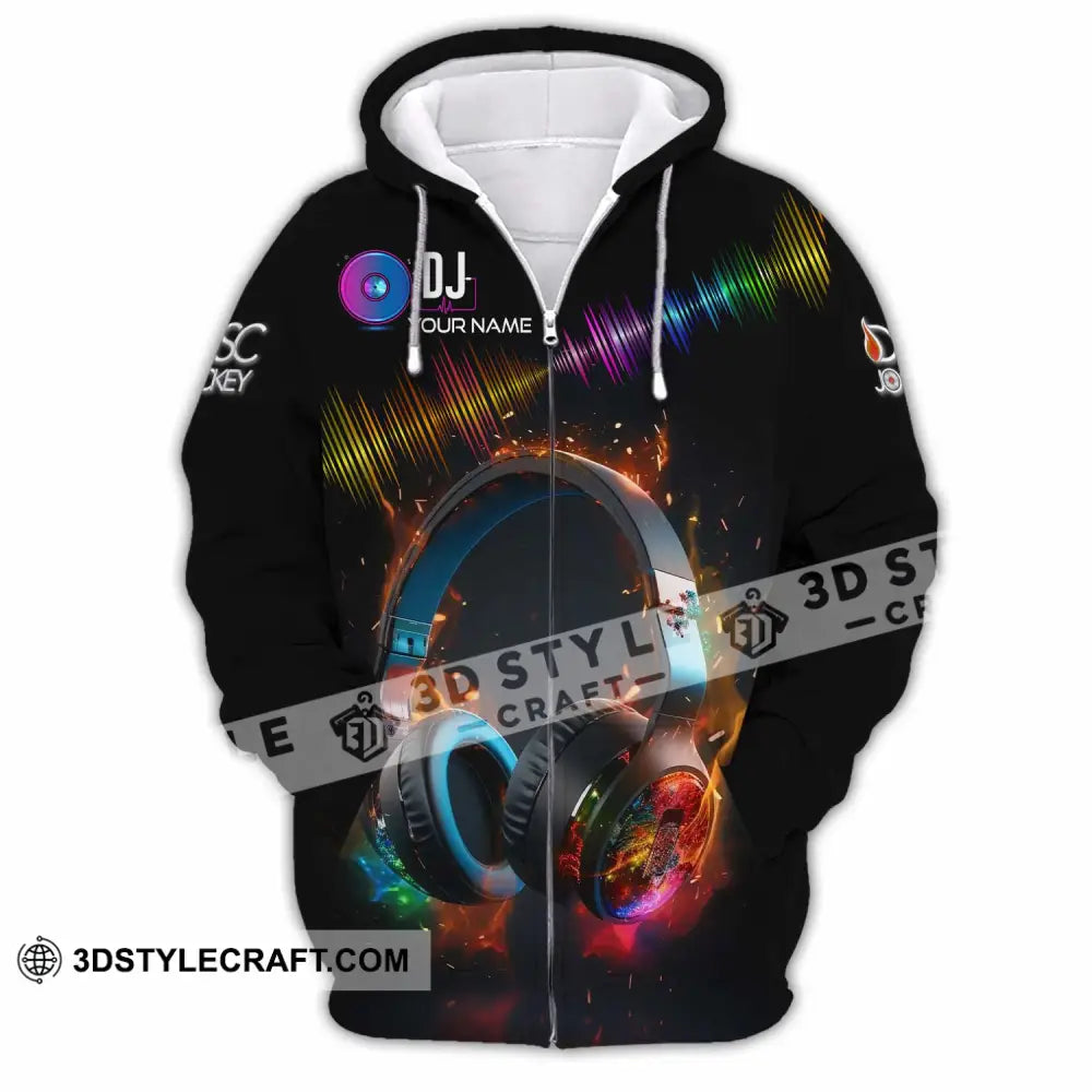 Unisex Shirt - Custom Text Dj Zipper Hoodie / S T-Shirt