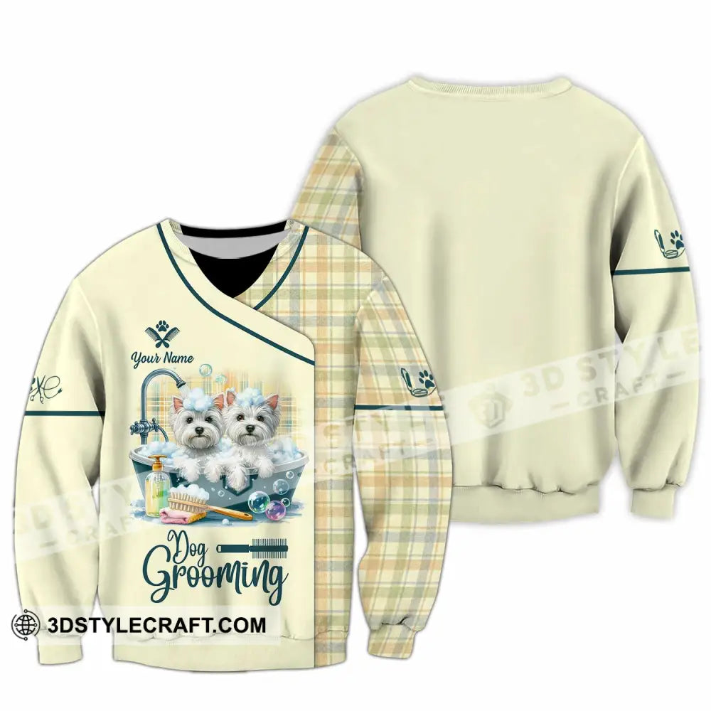 Unisex Shirt - Custom Text Shirt Dog Grooming Shirt Long Sleeve / S T-shirt