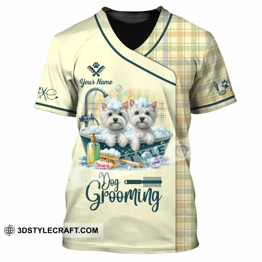 Unisex Shirt - Custom Text Shirt Dog Grooming Shirt T-Shirt / S T-shirt