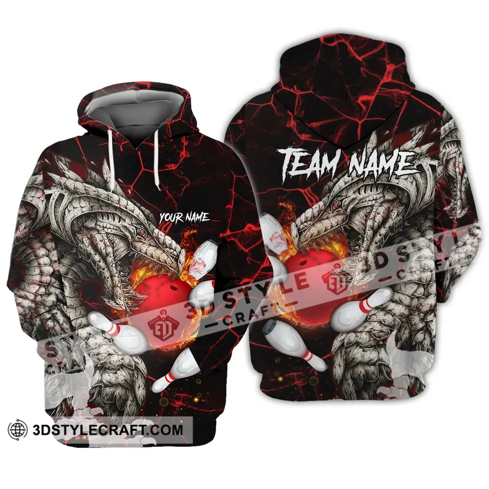 Unisex Shirt - Custom Text Shirt Dragon Bowling Shirt Hoodie / S T-shirt