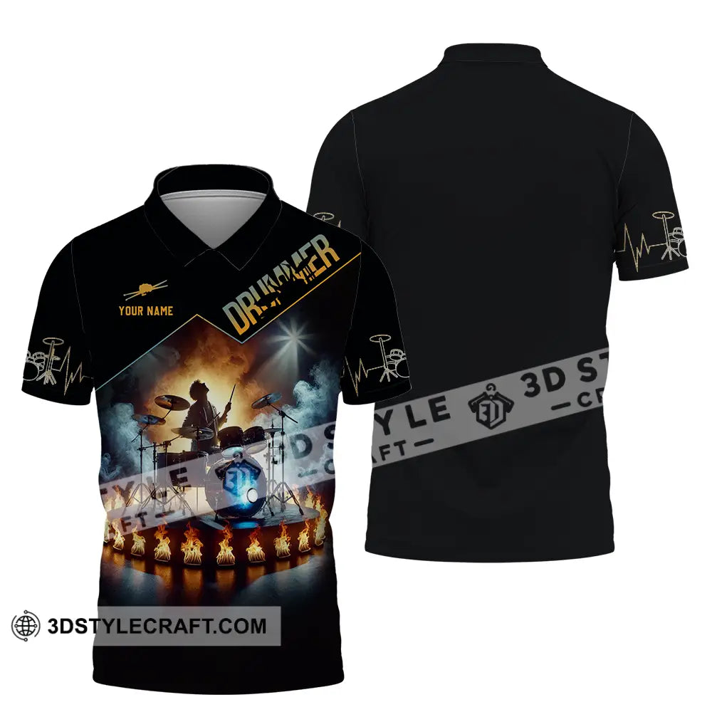 Unisex Shirt - Custom Text Drummer Polo / S T-Shirt