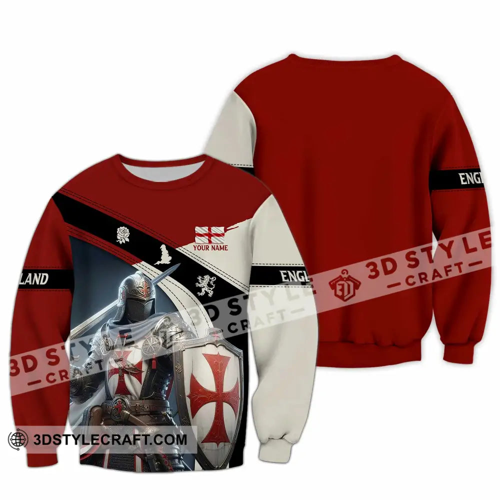 Unisex Shirt - Custom Text Shirt England Shirt Long Sleeve / S T-shirt