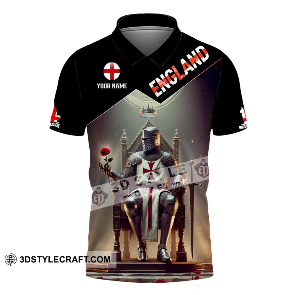 Unisex Shirt - Custom Text England Polo / S T-Shirt