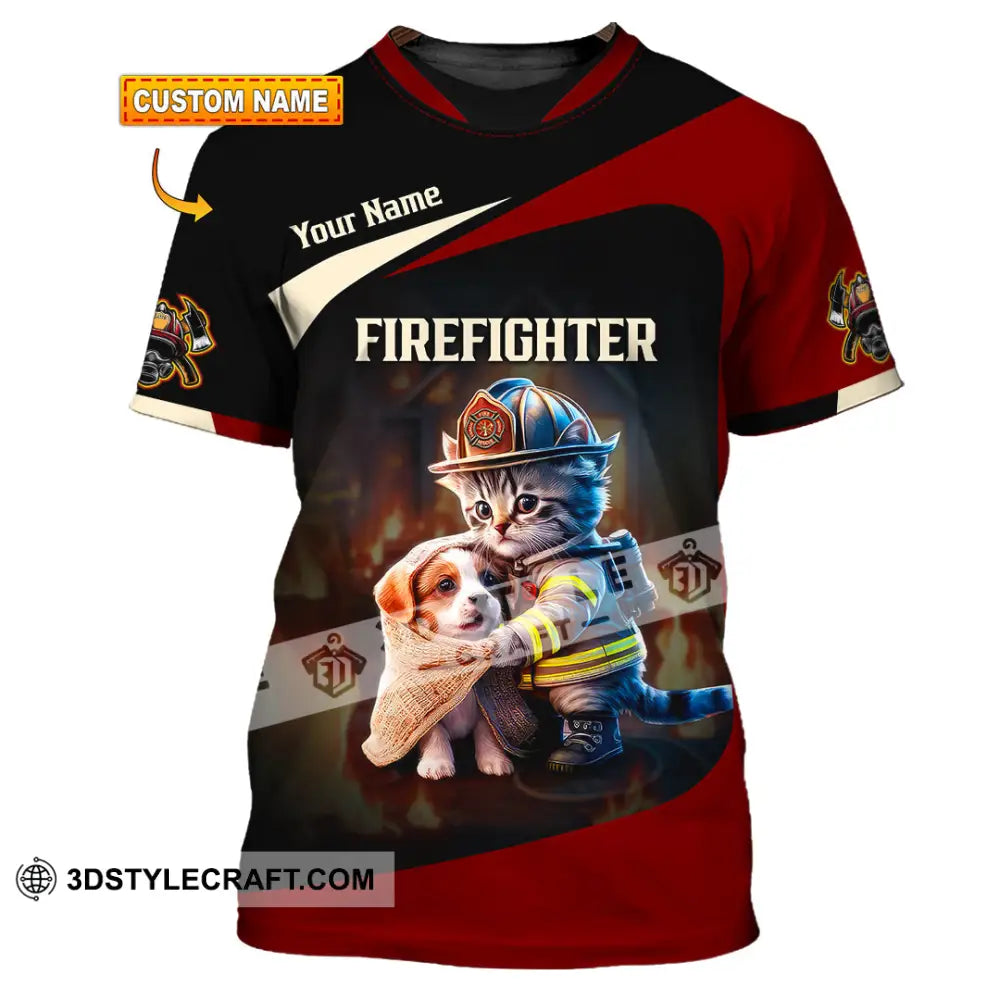 Unisex Shirt - Custom Text Shirt Fire Fighter Shirt T-shirt