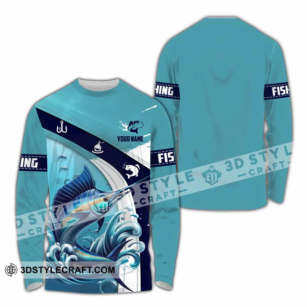 Unisex Shirt - Custom Text Shirt Fishing Lover Long Sleeve Shirt / S T-shirt