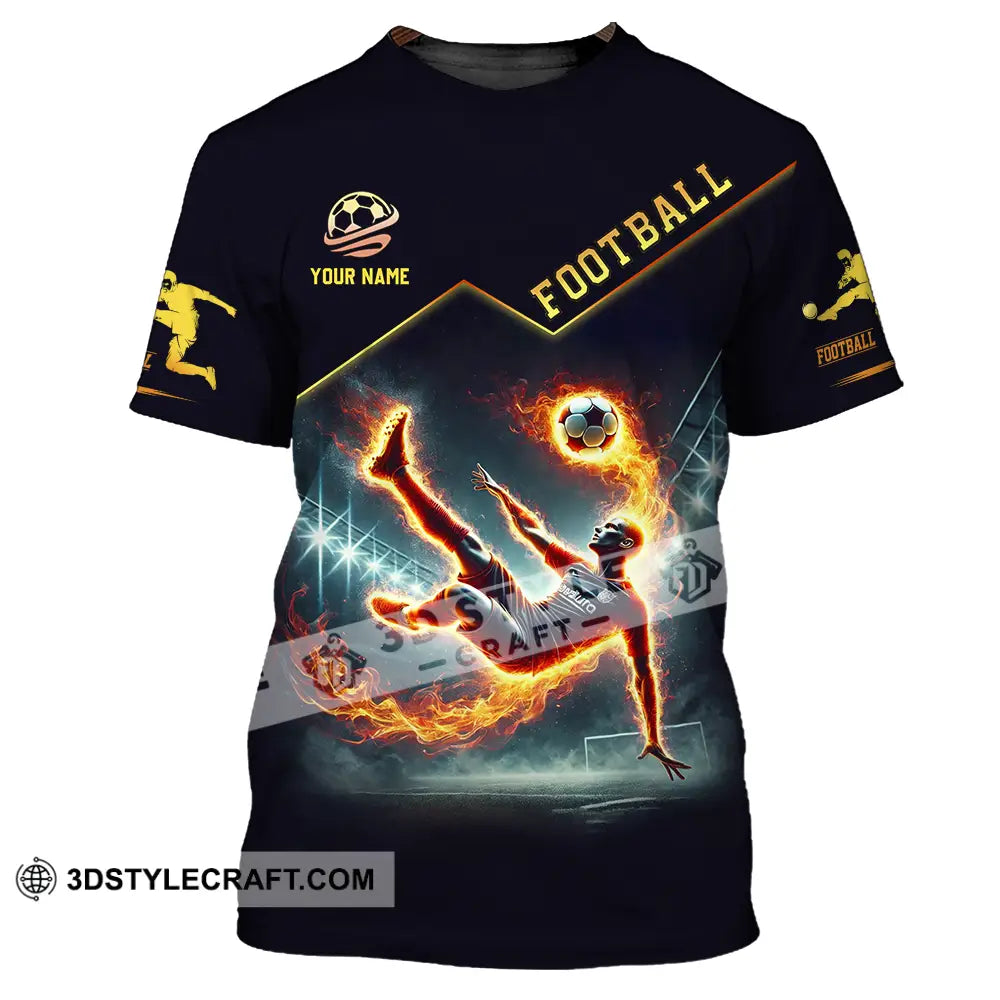 Unisex Shirt - Custom Text Football Fire Man T-Shirt / S T-Shirt