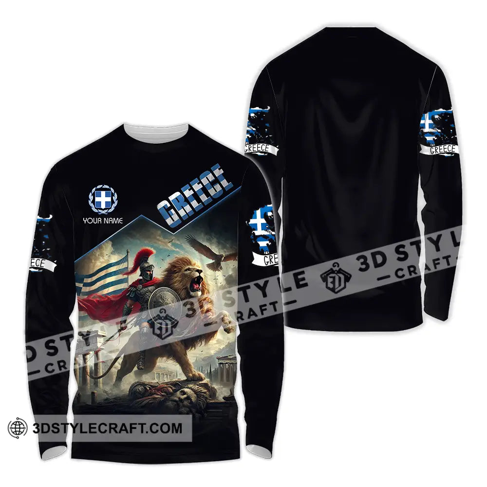 Unisex Shirt - Custom Text Greece Long Sleeve / S T-Shirt