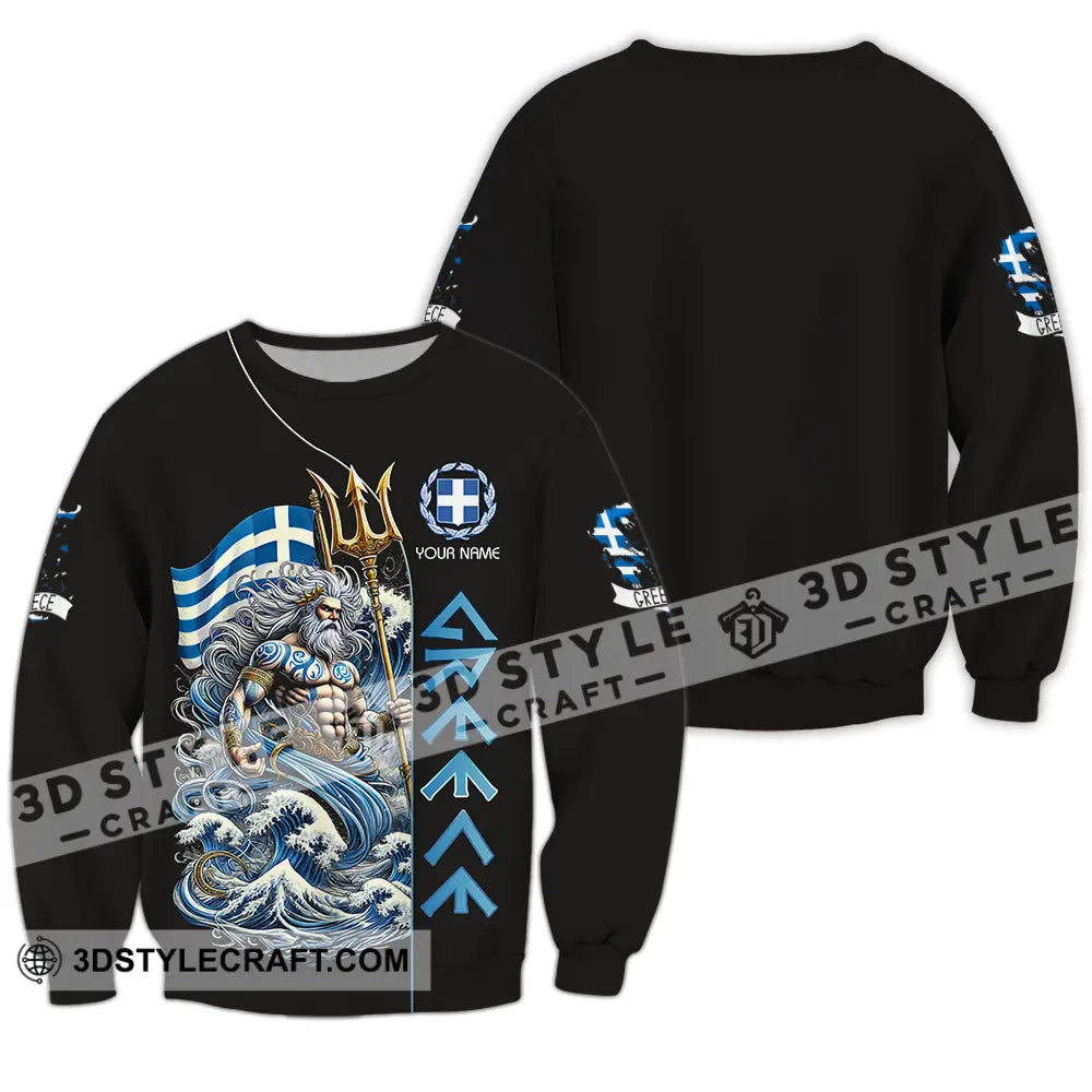 Unisex Shirt - Custom Text Greece Long Sleeve / S T-Shirt