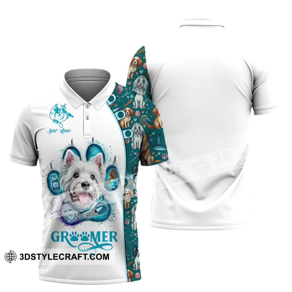 Unisex Shirt - Custom Text Shirt Groomer Shirt Polo Shirt / S T-shirt