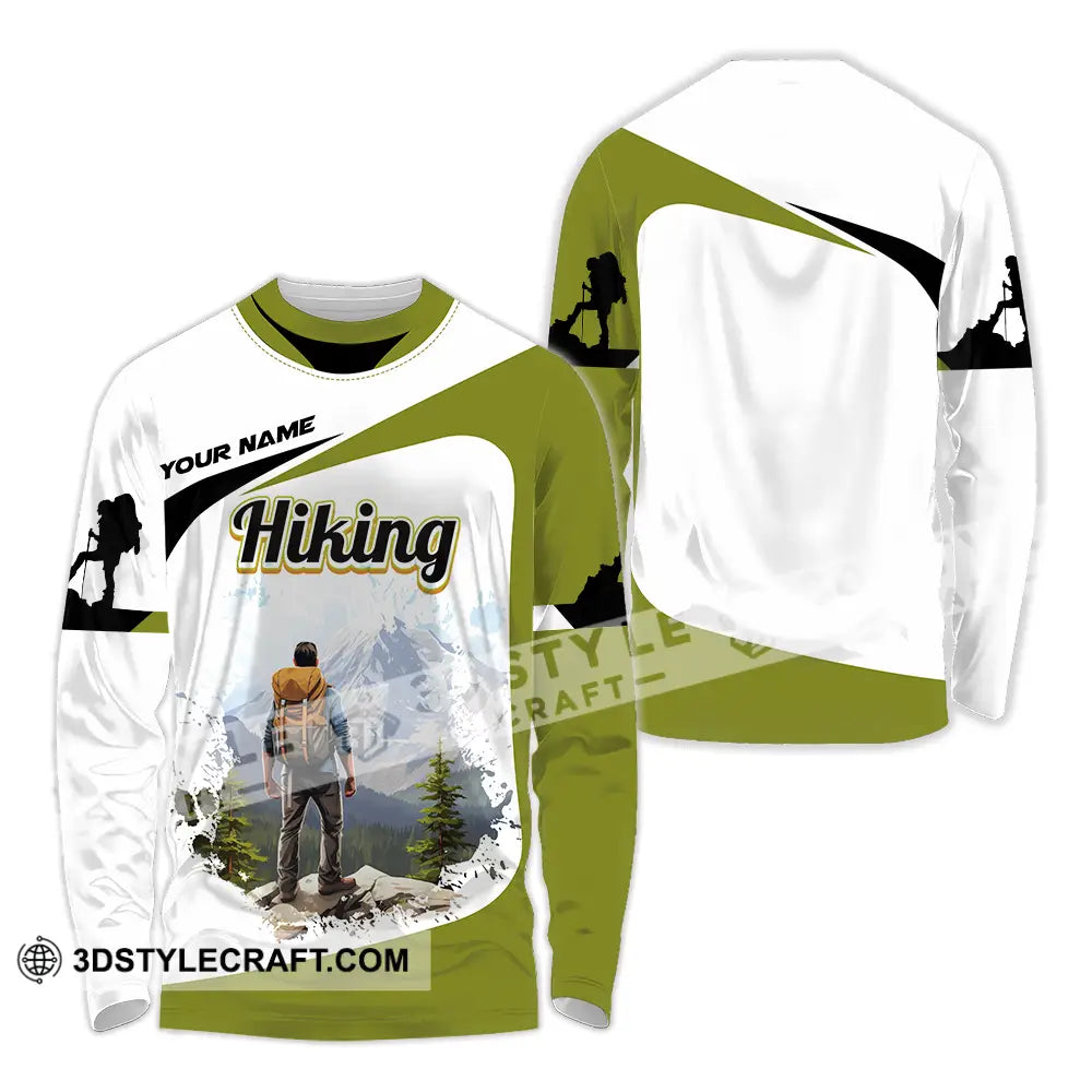 Unisex Shirt - Custom Text Hiking Long Sleeve / S T-Shirt