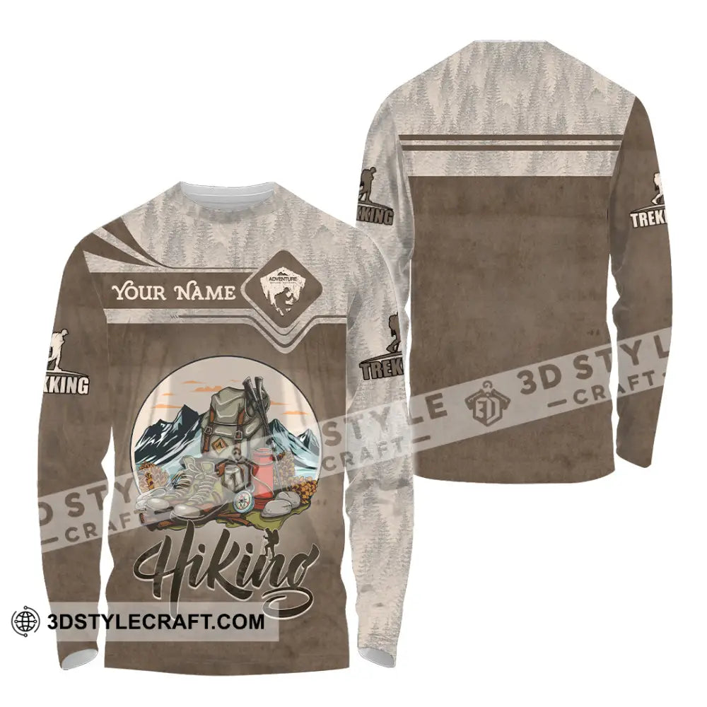 Unisex Shirt - Custom Text Shirt Hiking Long Sleeve Shirt / S T-shirt