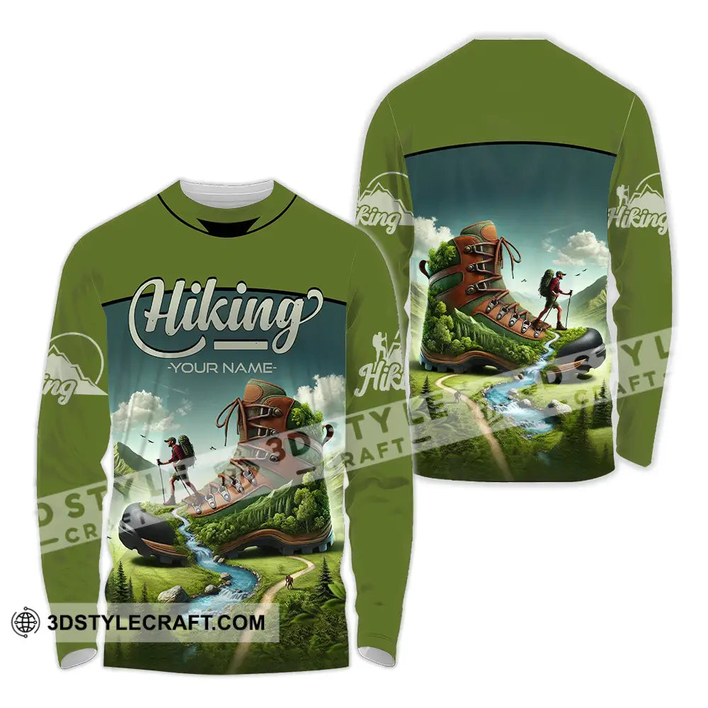 Unisex Shirt - Custom Text Shirt Hiking Shirt Long Sleeve Shirt / S T-shirt