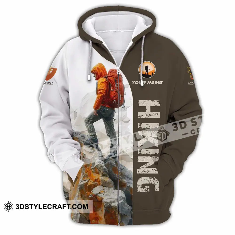 Unisex Shirt - Custom Text Shirt Hiking Shirt Zipper Hoodie / S T-shirt