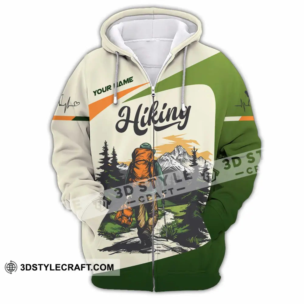 Unisex Shirt - Custom Text Shirt Hiking Shirt Zipper Hoodie / S T-shirt