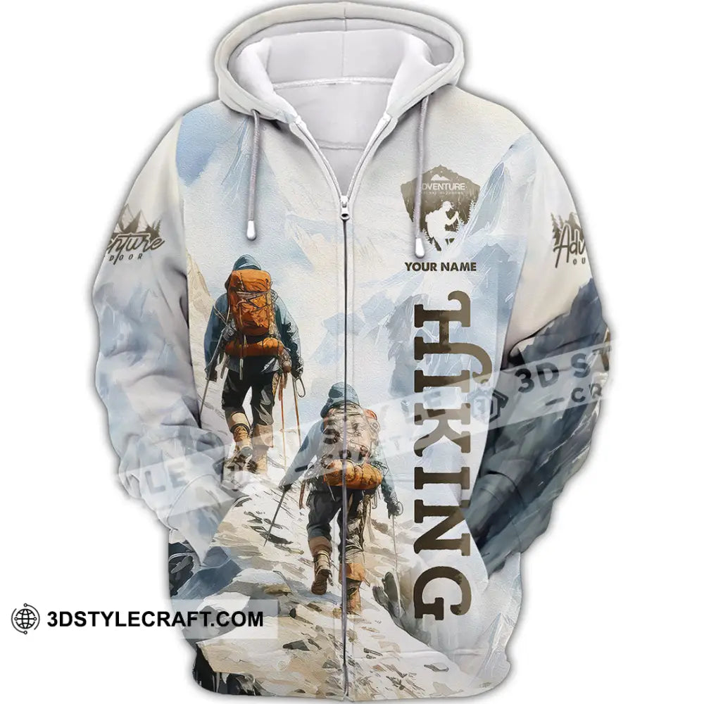 Unisex Shirt - Custom Text Shirt Hiking Zipper Hoodie / S T-shirt