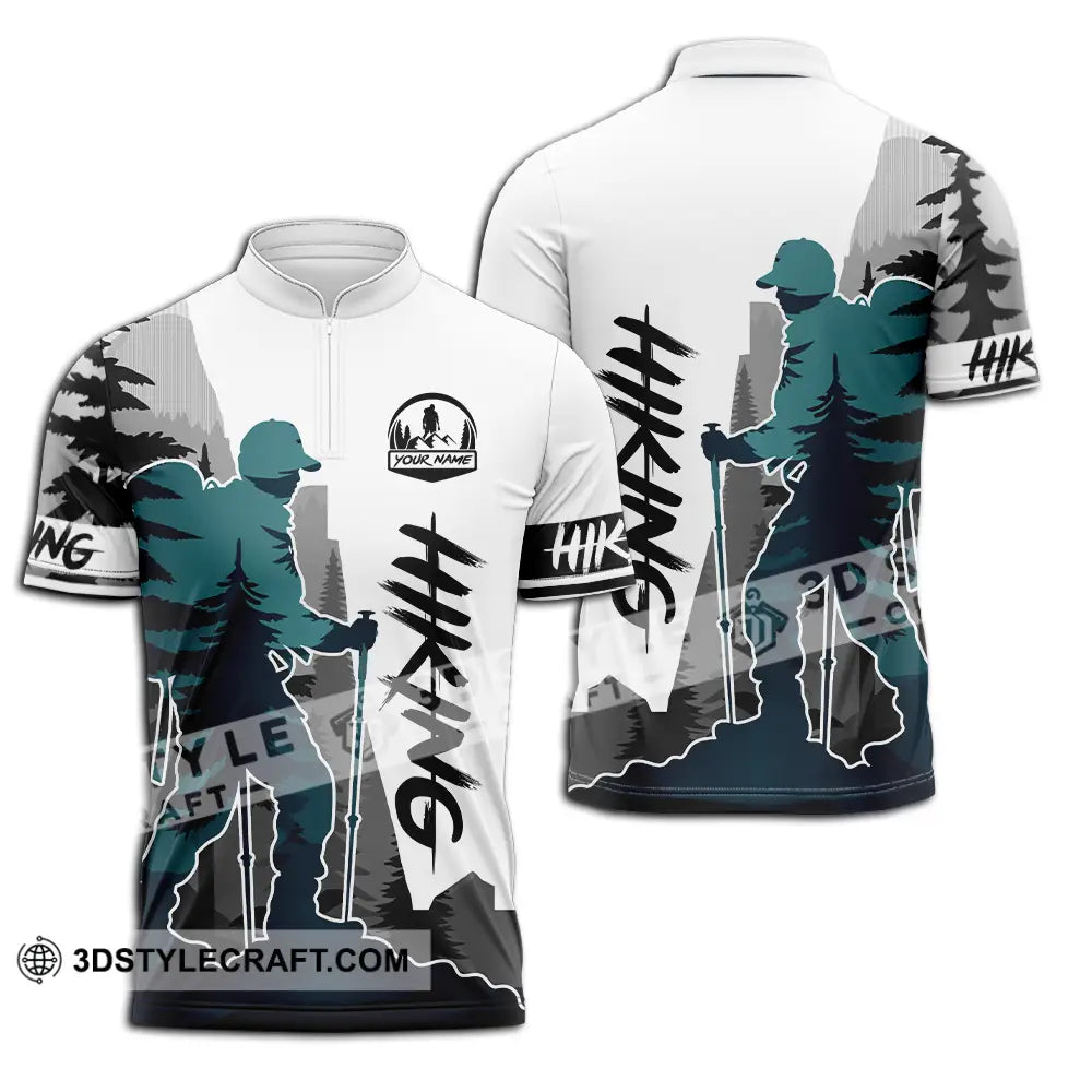 Unisex Shirt - Custom Text Hiking Zipper Polo / S T-Shirt