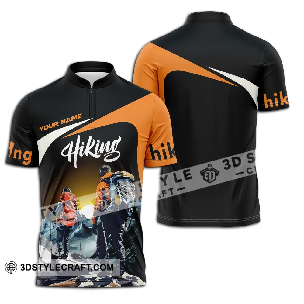 Unisex Shirt - Custom Text Hiking Zipper Polo / S T-Shirt