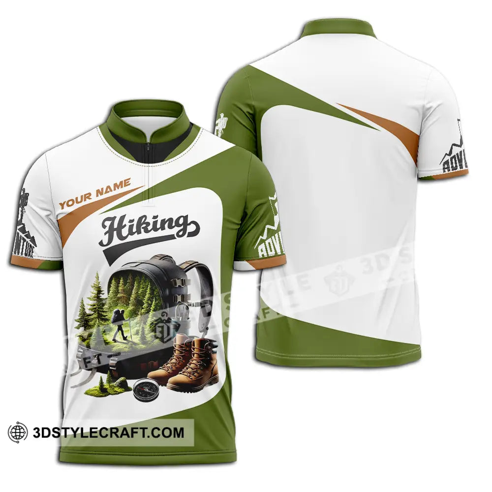 Unisex Shirt - Custom Text Hiking Zipper Polo / S T-Shirt