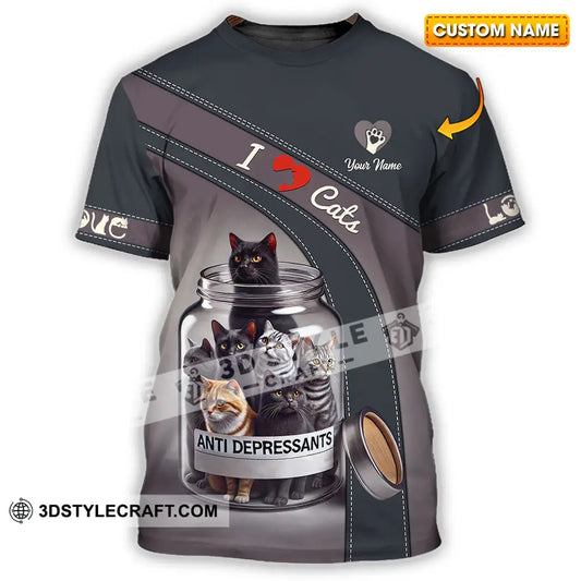 Unisex Shirt - Custom Text Shirt I Love Cat Shirt T-shirt