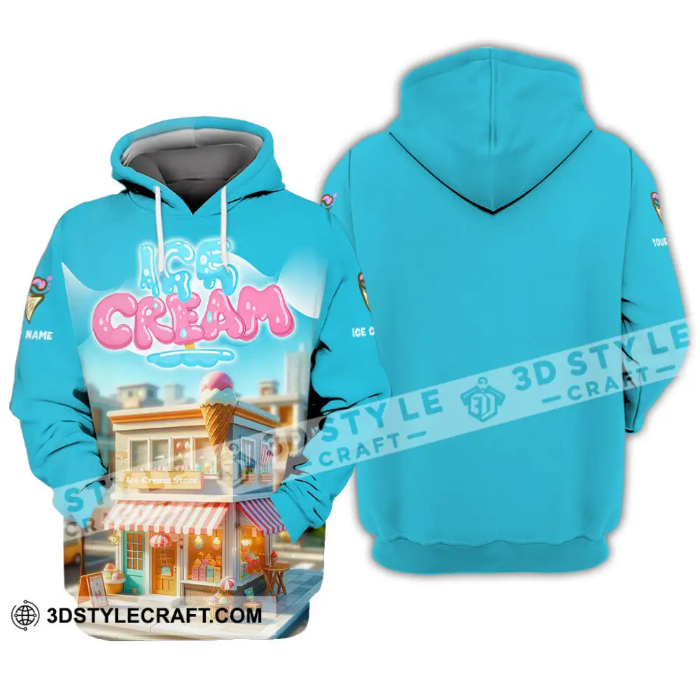 Unisex Shirt - Custom Text Ice Cream Hoodie / S T-Shirt
