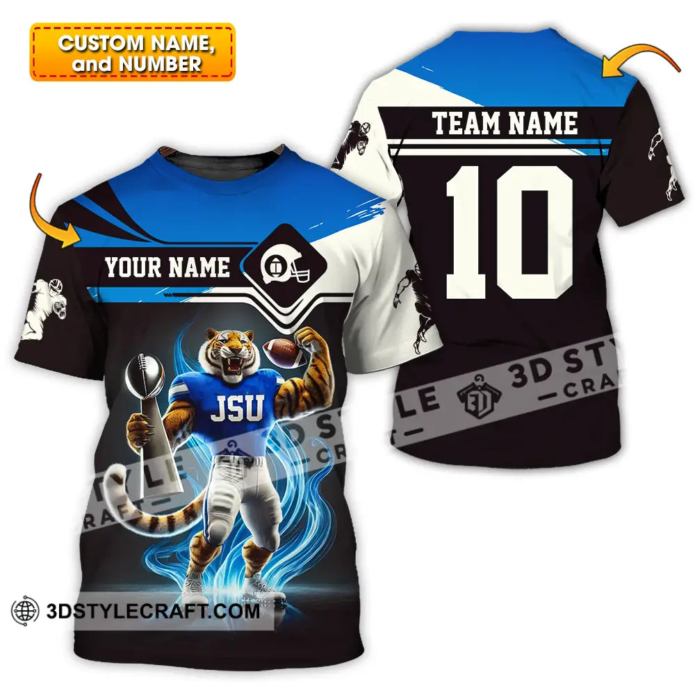 Unisex Shirt - Custom Text Jackson State Tigers Football Team T-Shirt