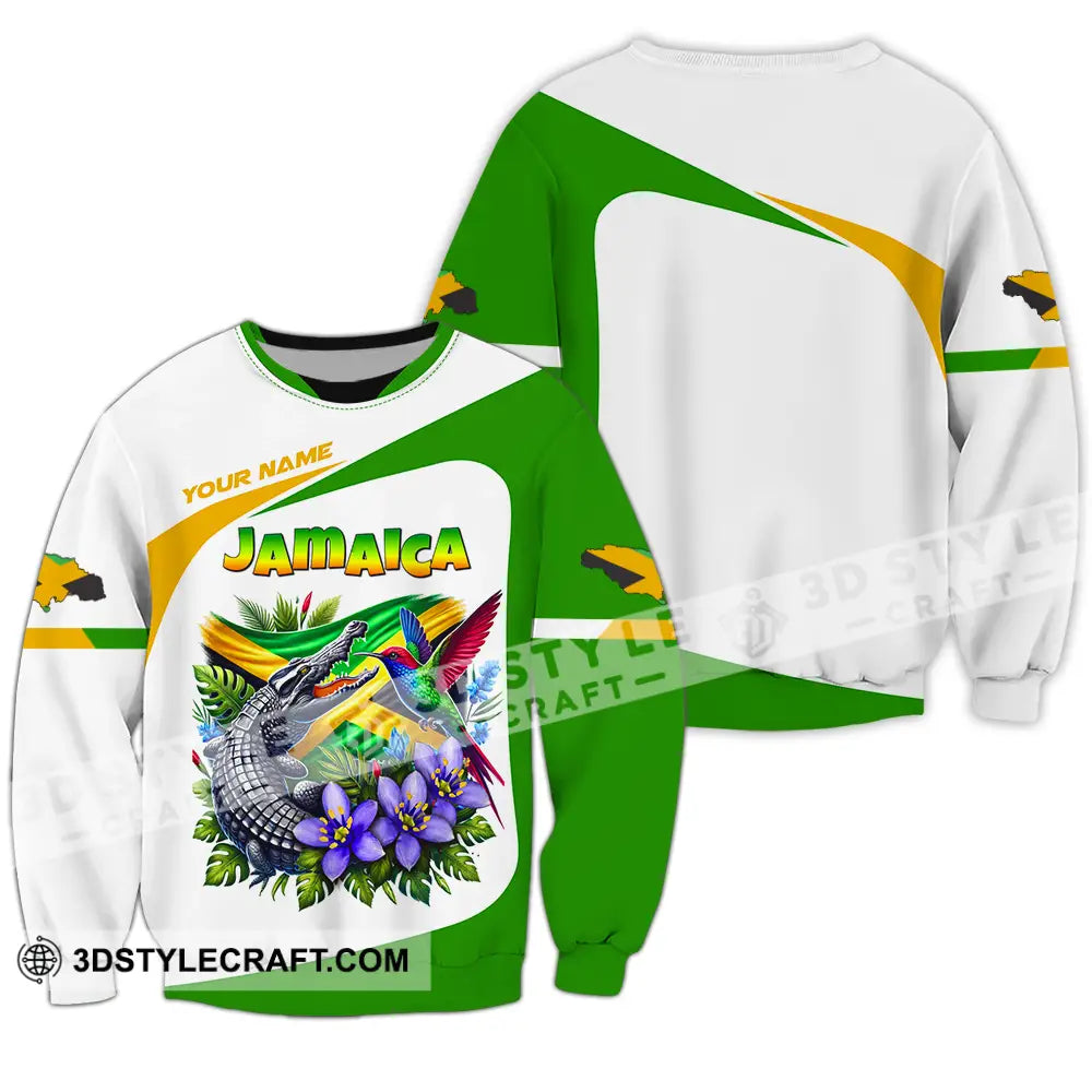 Unisex Shirt - Custom Text Jamaica Long Sleeve / S T-Shirt