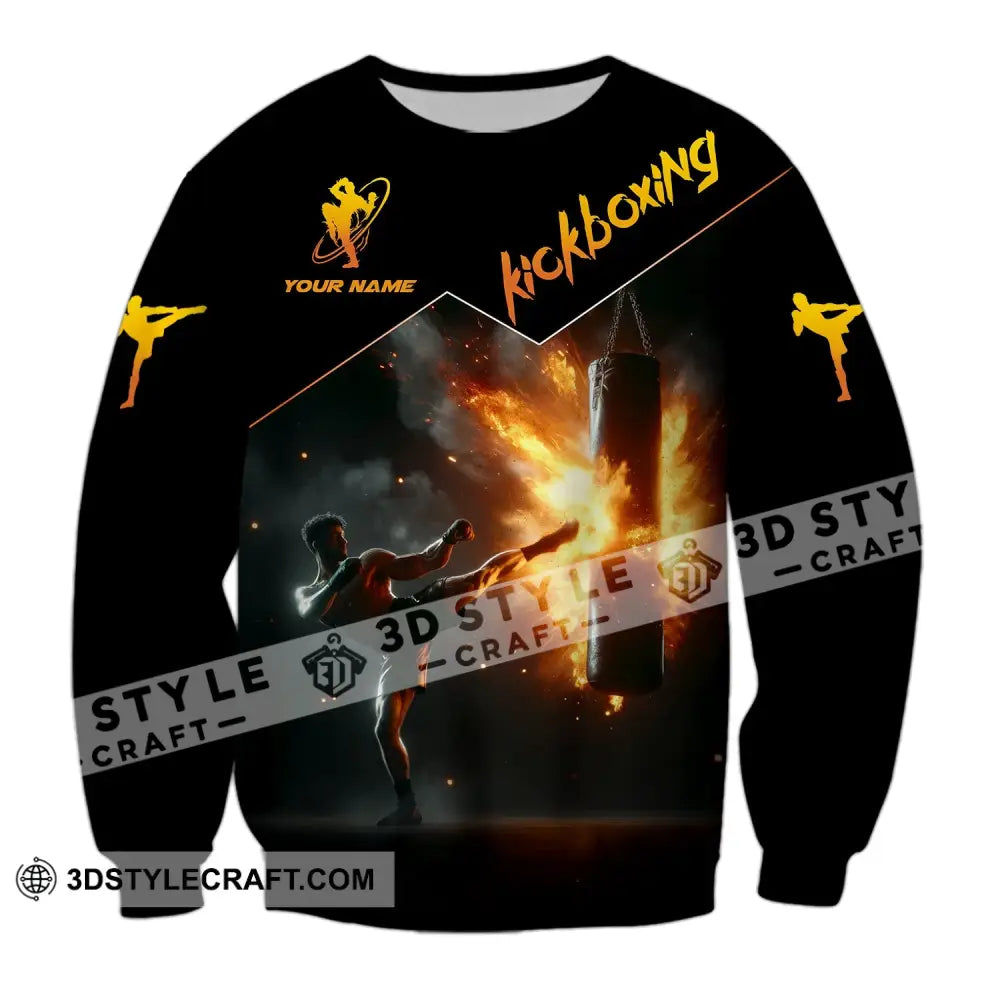 Unisex Shirt - Custom Text Kickboxing Long Sleeve / S T-Shirt