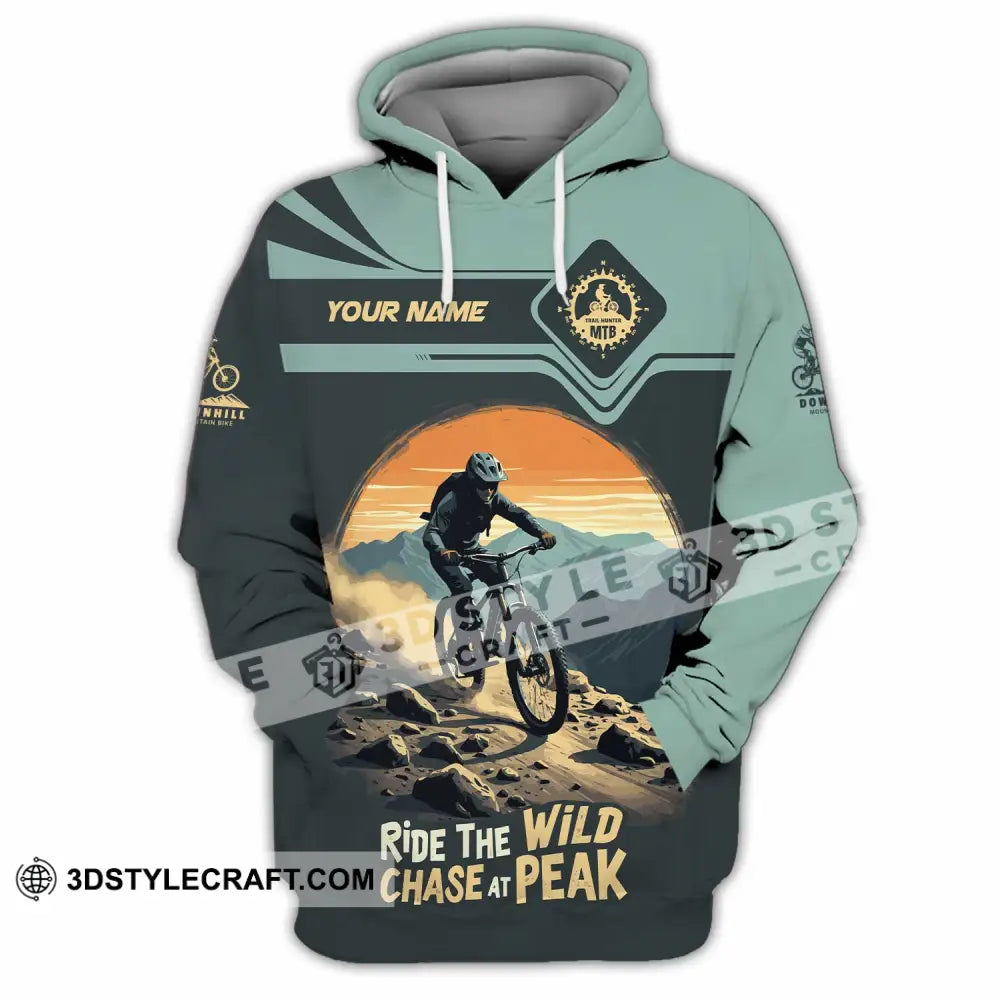 Unisex Shirt - Custom Text Shirt Mountain Bike Ride The Wind Hoodie / S T-shirt
