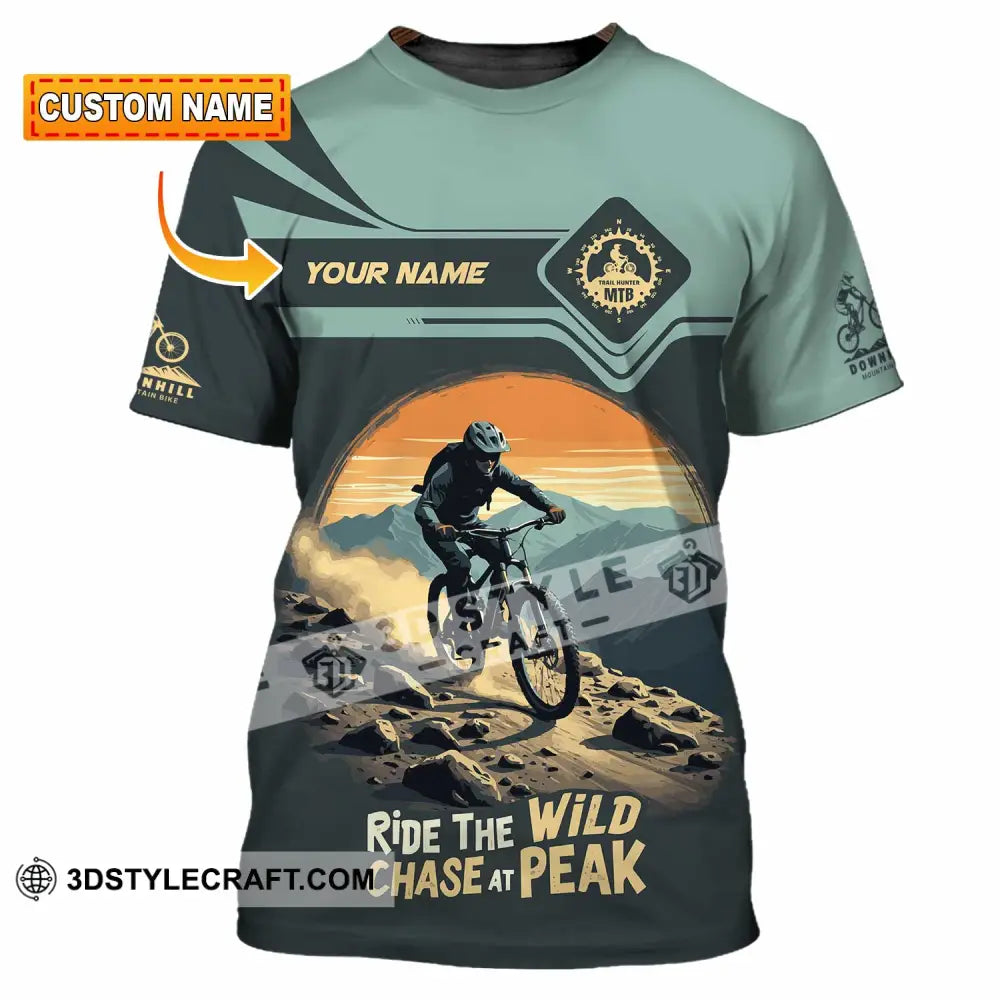Unisex Shirt - Custom Text Shirt Mountain Bike Ride The Wind T-shirt