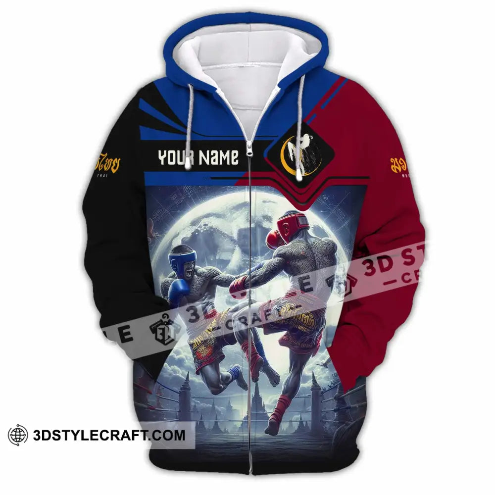Unisex Shirt - Custom Text Shirt Muay Thai Shirt Zipper Hoodie / S T-shirt