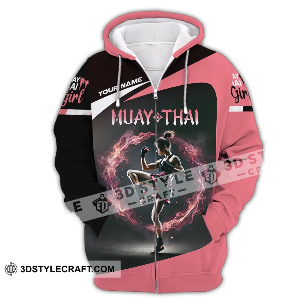 Unisex Shirt - Custom Text Muay Thai Zipper Hoodie / S T-Shirt