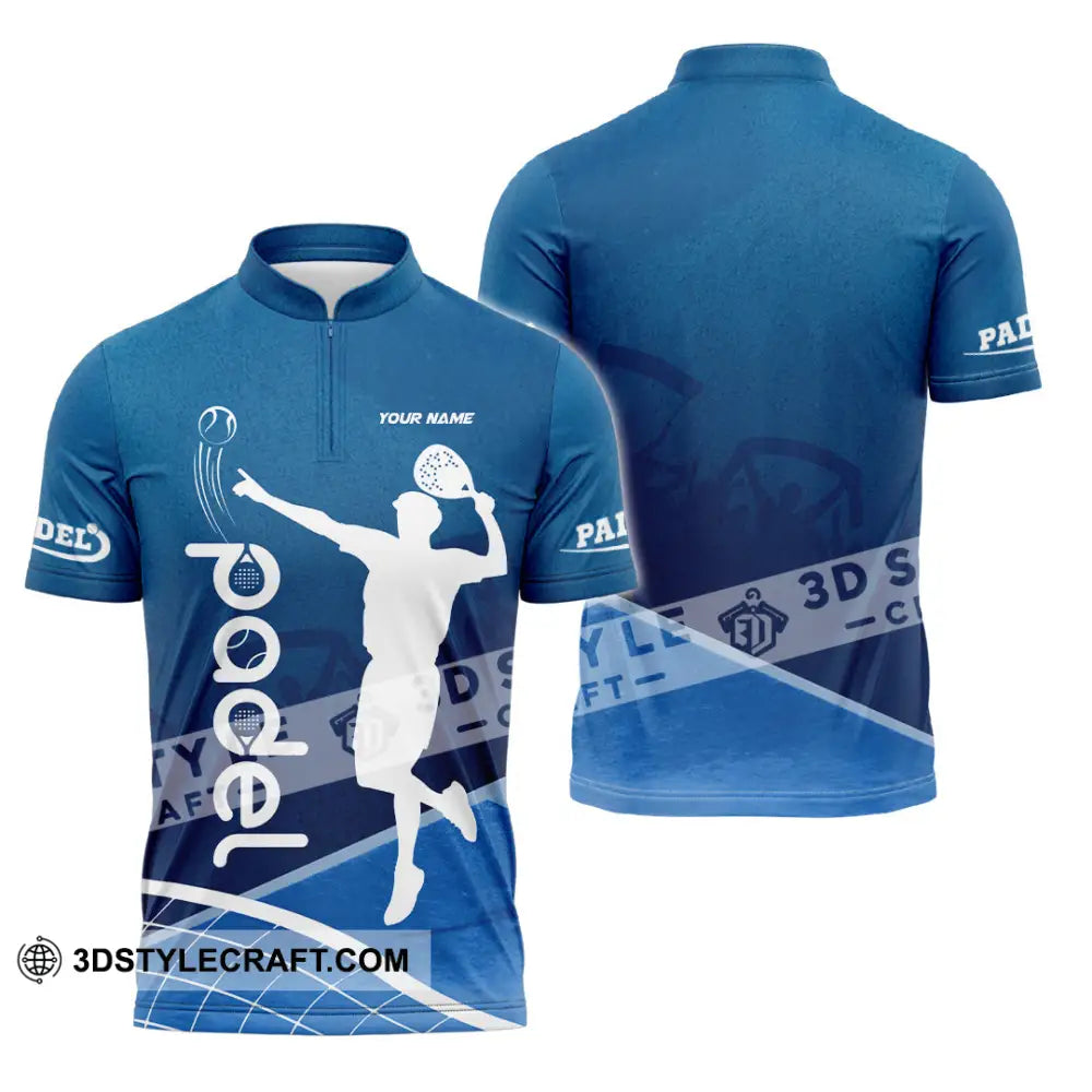 Unisex Shirt - Custom Text Shirt Padel Shirt Zipper Polo Shirt / S T-shirt