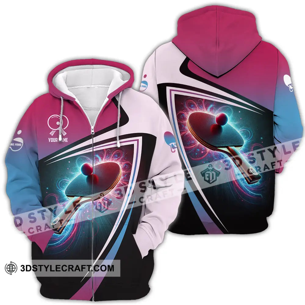 Unisex Shirt - Custom Text Shirt Ping Pong Shirt Zipper Hoodie / S T-shirt