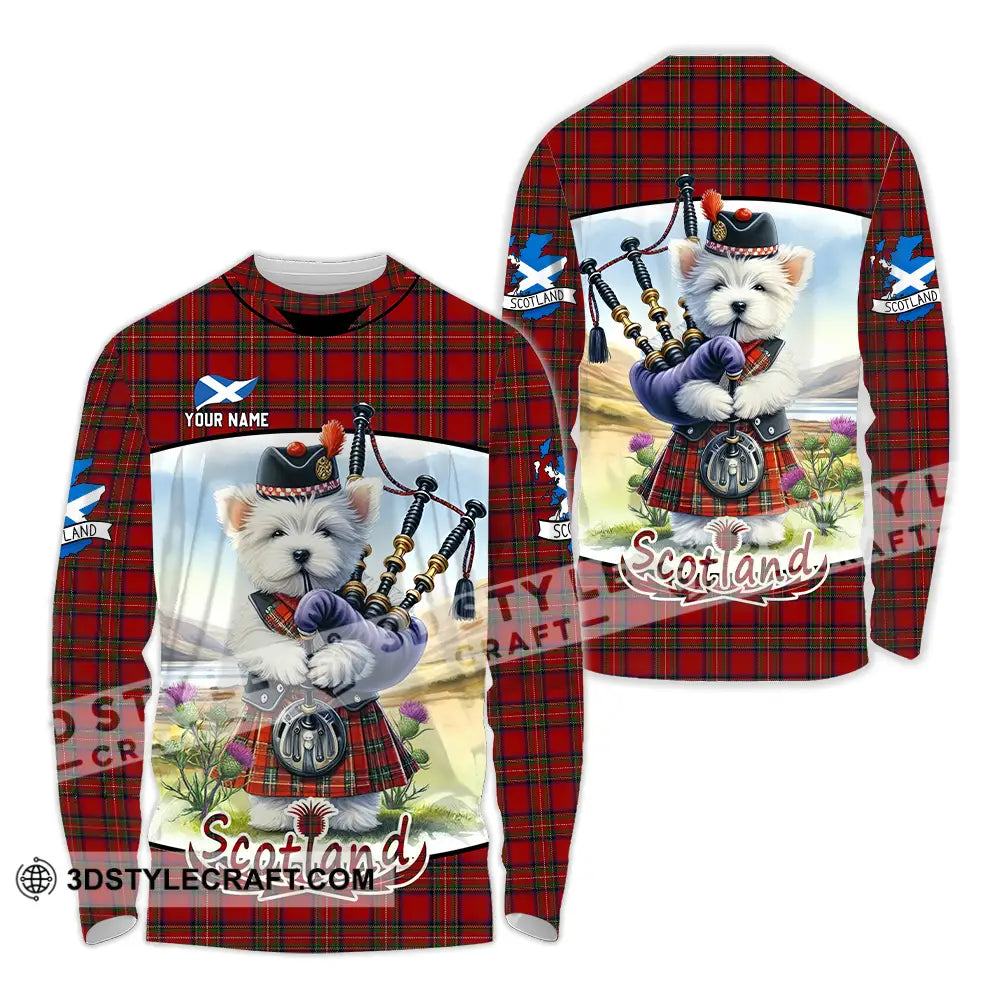 Unisex Shirt - Custom Text Shirt Scotland Dog Shirt Long Sleeve Shirt / S T-shirt