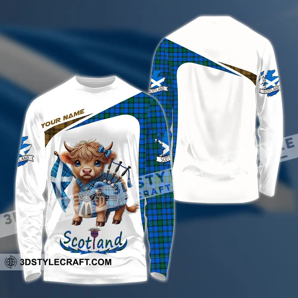 Unisex Shirt - Custom Text Shirt Scotland Highland Cow Shirt Long Sleeve Shirt / S T-shirt