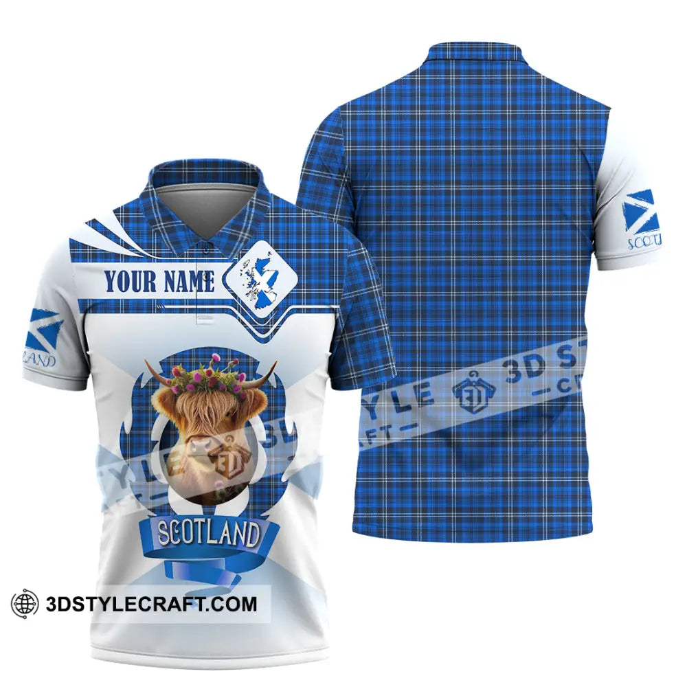 Unisex Shirt - Custom Text Shirt Scotland Highland Cow Shirt Polo Shirt / S T-shirt