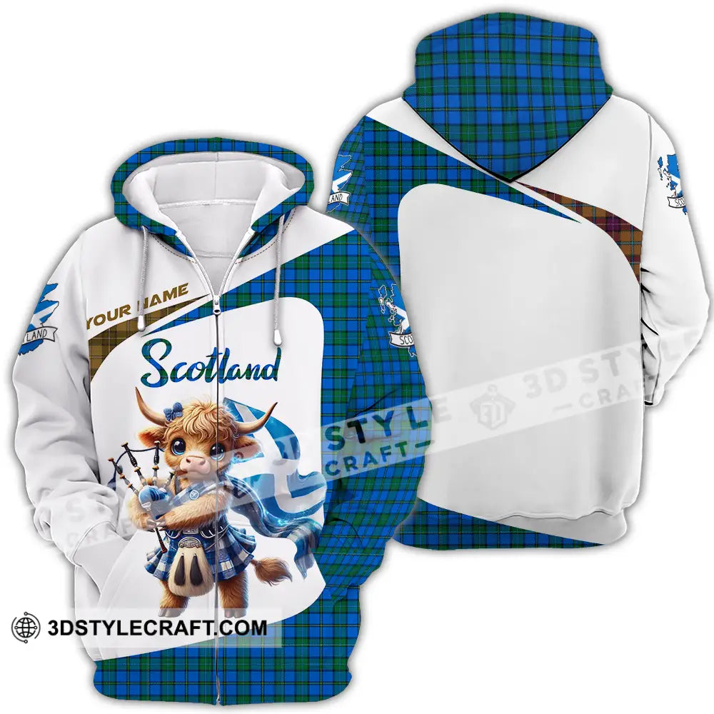 Unisex Shirt - Custom Text Scotland Zipper Hoodie / S T-Shirt