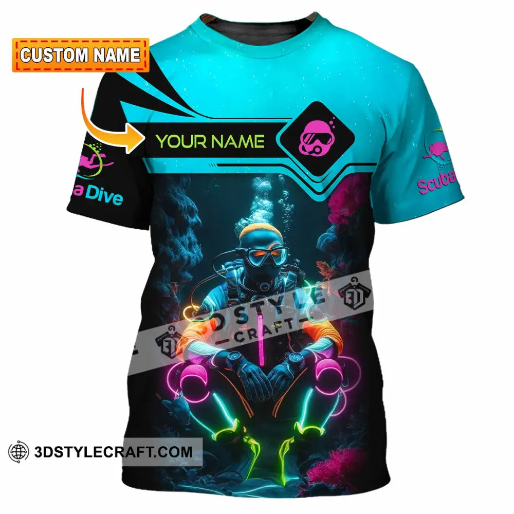 Unisex Shirt - Custom Text Shirt Scuba Diving T-shirt