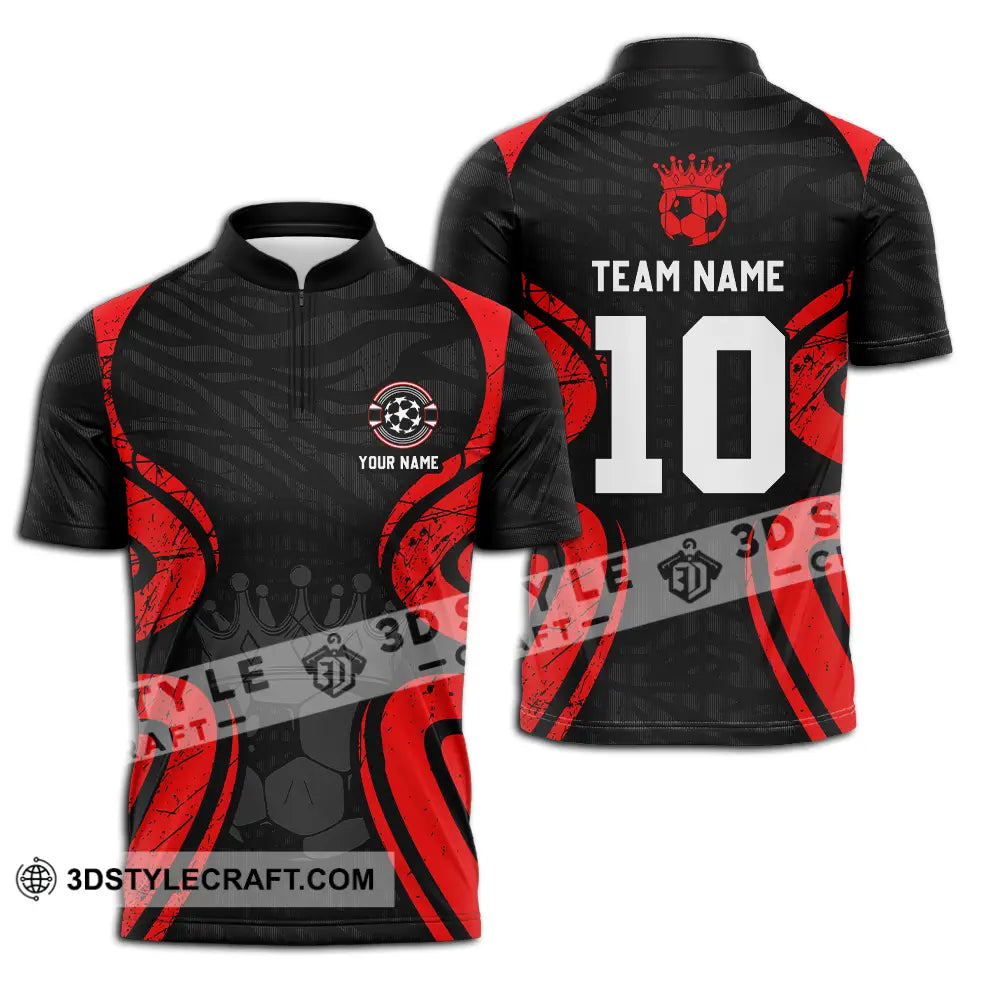 Unisex Shirt - Custom Text Shirt Soccer Shirt Zipper Polo Shirt / S T-shirt