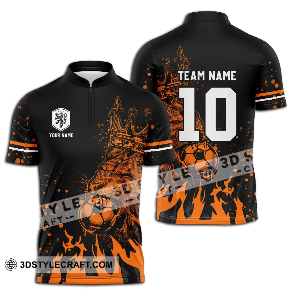 Unisex Shirt - Custom Text Shirt Soccer Shirt Zipper Polo Shirt / S T-shirt