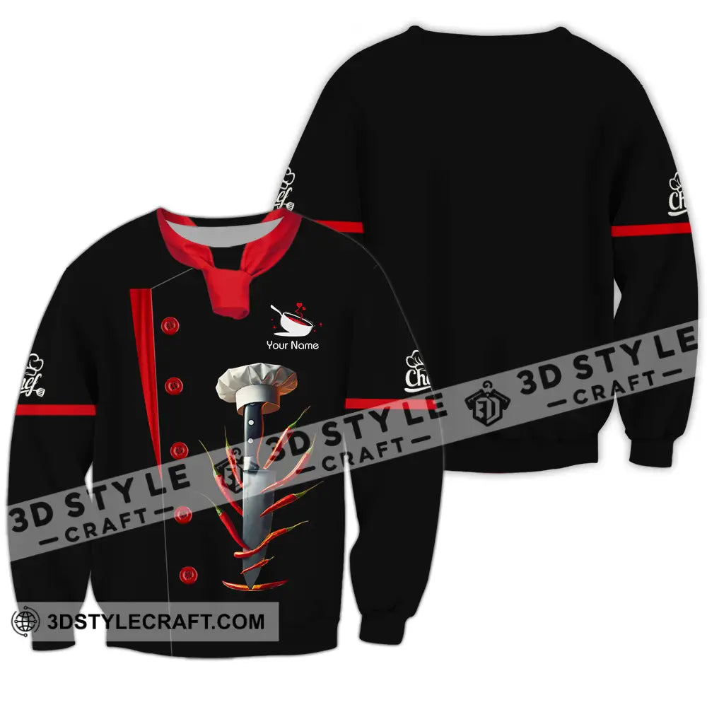 Unisex Shirt - Custom Text Shirt Spicy Chef Shirt Long Sleeve / S T-shirt